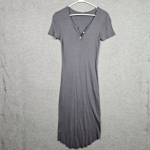 Monrow Women's Ribbed V-neck Short Sleeve Dress Size S - Picture 1 of 10